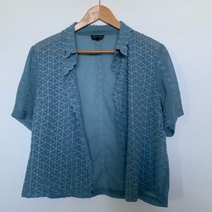 Blue starry button down shirt!